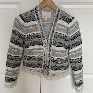 Rebecca Taylor Fringe Zipper Jacket size 2
